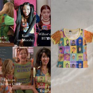 ☀️RARE Vintage Late 1990s / Early 2000s Custo Barcelona Faces Top (US S) Friends